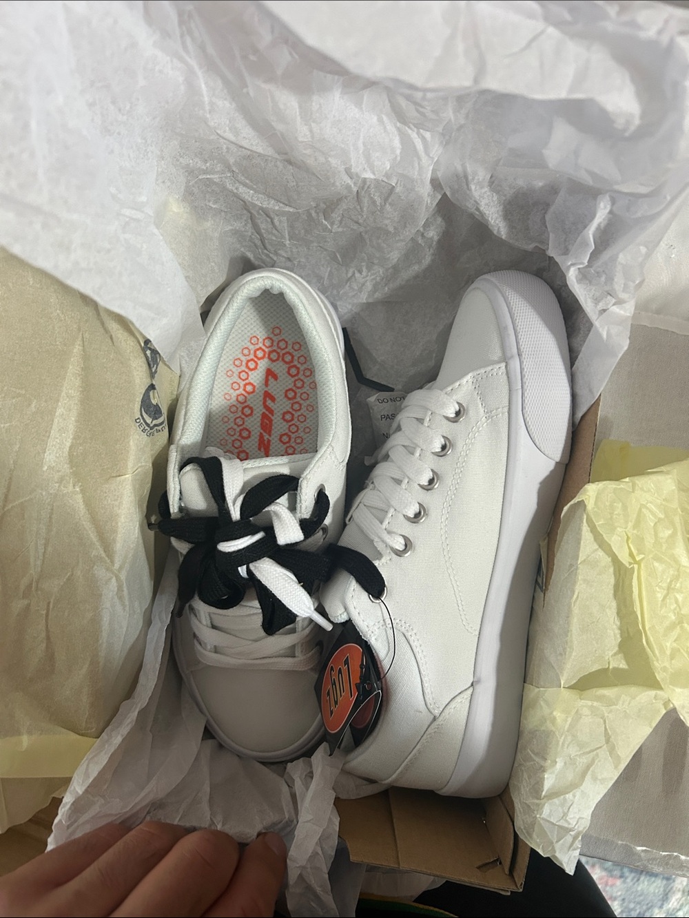 Lugz White Lace-Up Platform Sneakers with Black Laces